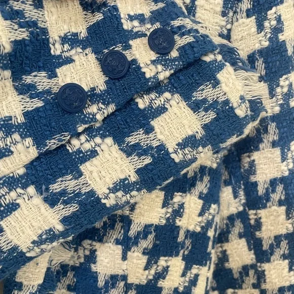 Steve Madden Blazer Blue and White Houndstooth Size Small - Picture 9 of 10